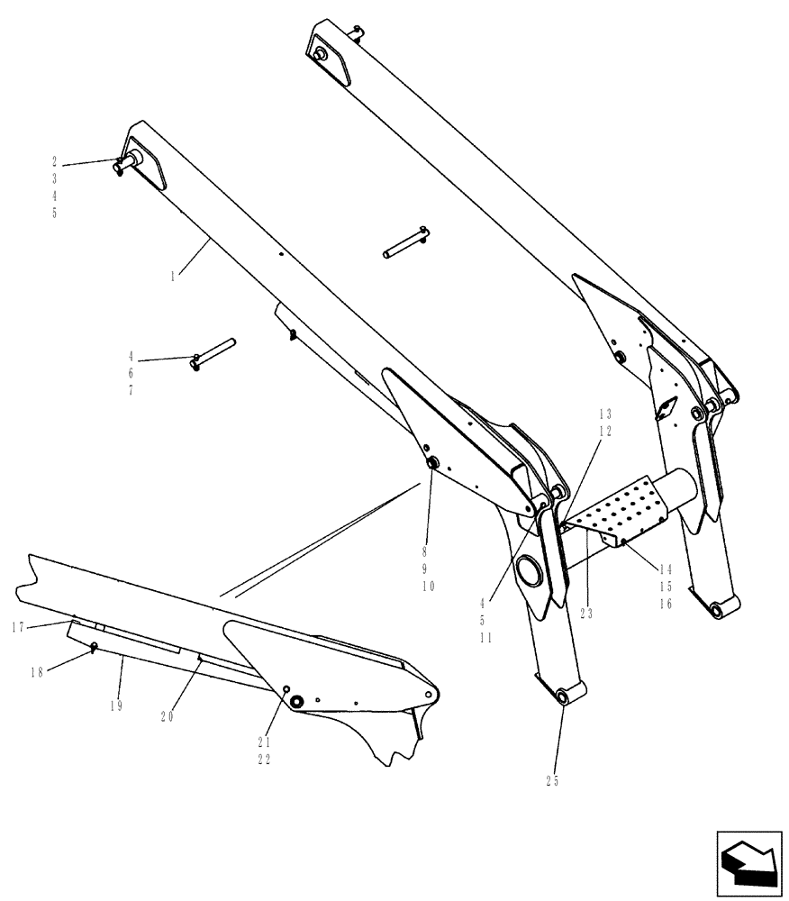 Схема запчастей Case 440 - (09-01) - LOADER LIFT (09) - CHASSIS