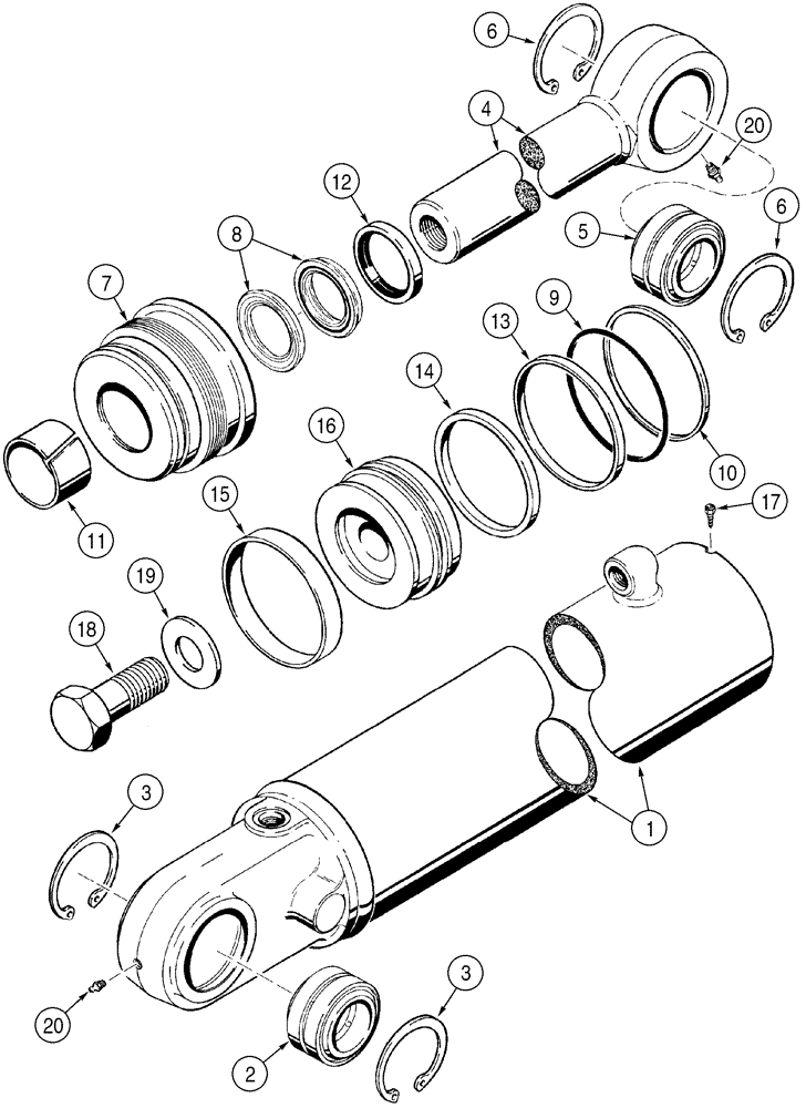 Схема запчастей Case 1150H - (08-14) - CYLINDER ASSY - ANGLE (08) - HYDRAULICS