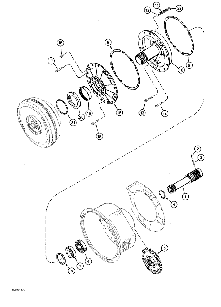 Схема запчастей Case 921 - (6-034) - TRANSMISSION ASSEMBLY 114363A1, INPUT GEAR AND SHAFT (06) - POWER TRAIN