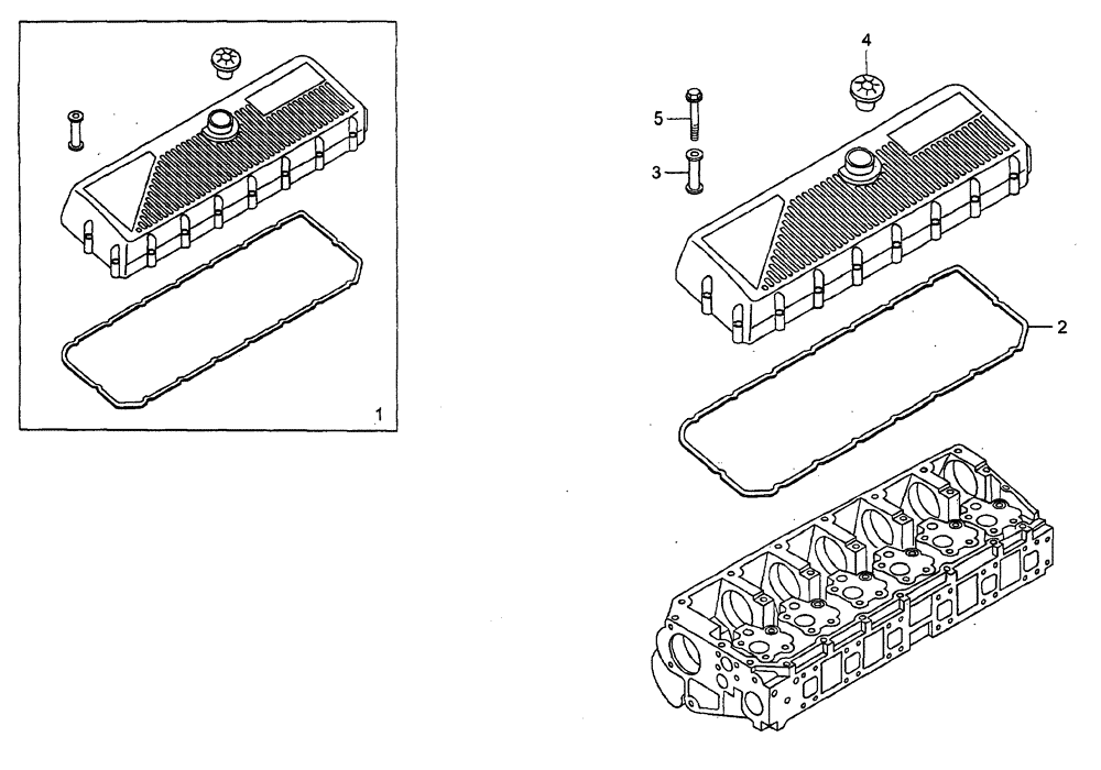 Схема запчастей Case 335B - (01A09010155[001]) - COVER, CYLINDER HEAD (87318266) (01) - ENGINE