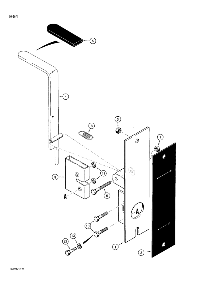 Схема запчастей Case 721 - (9-084) - ROTARY WINDOW LOCK (09) - CHASSIS/ATTACHMENTS