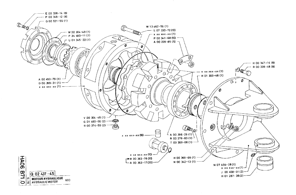 Схема запчастей Case 75C - (HA06 B71.0) - HYDRAULIC MOTOR - 600 (07) - HYDRAULIC SYSTEM