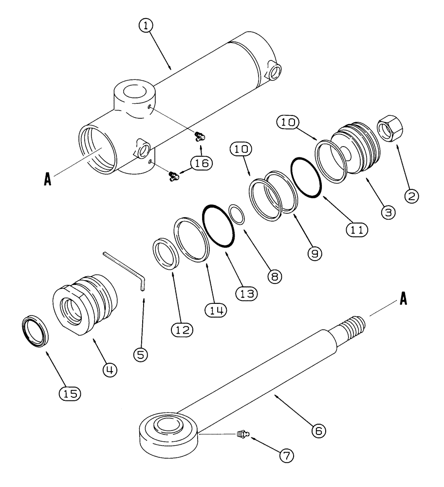 Схема запчастей Case 6030 - (08-13) - CYLINDER ASSY POWER WRENCH ROTATE (08) - HYDRAULICS