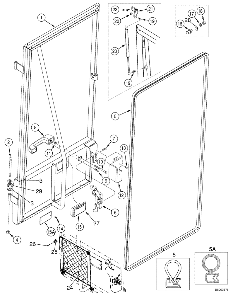 Схема запчастей Case 521D - (09-42) - CAB - DOOR (09) - CHASSIS