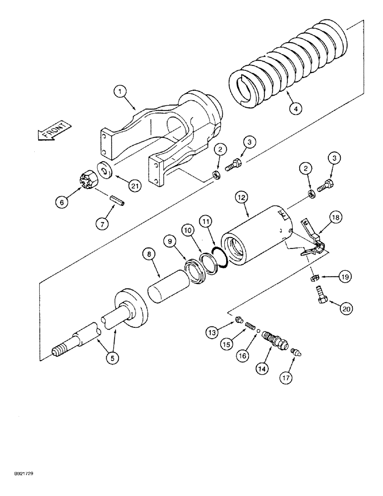 Схема запчастей Case 9030 - (5-08) - TRACK ADJUSTER (11) - TRACKS/STEERING