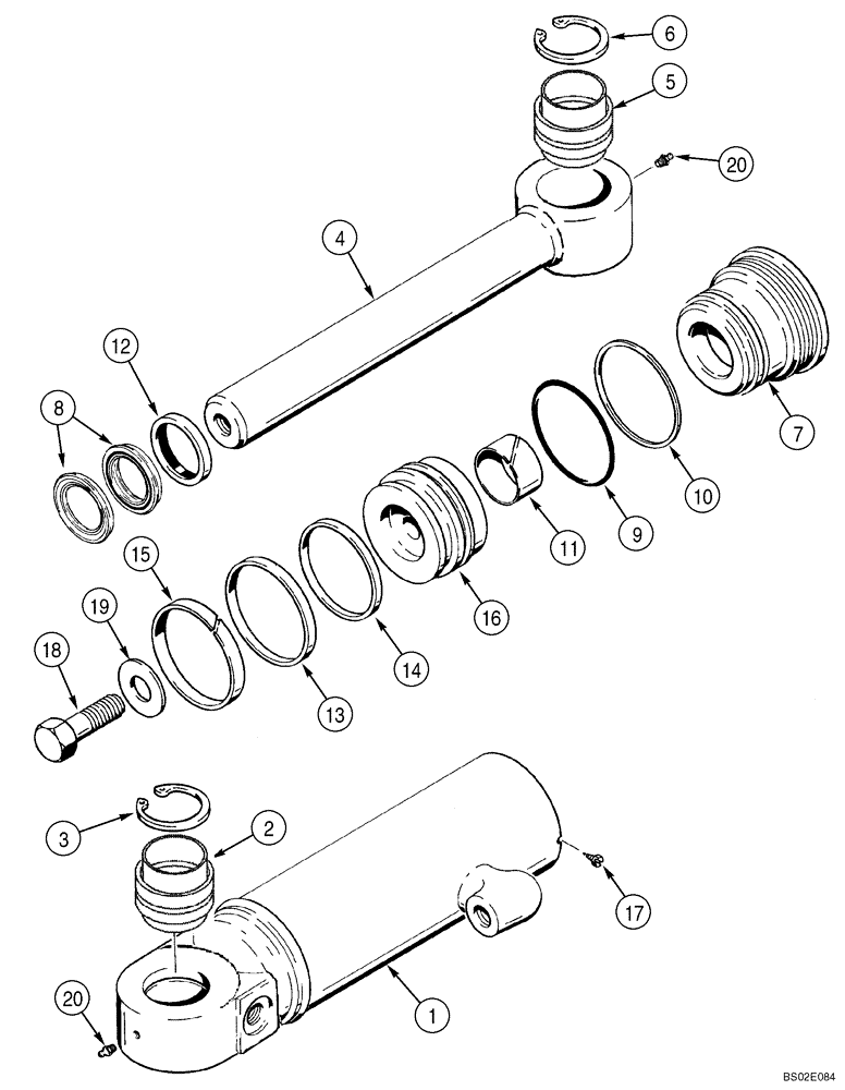 Схема запчастей Case 850K - (08-12) - CYLINDER ASSY - TILT (08) - HYDRAULICS