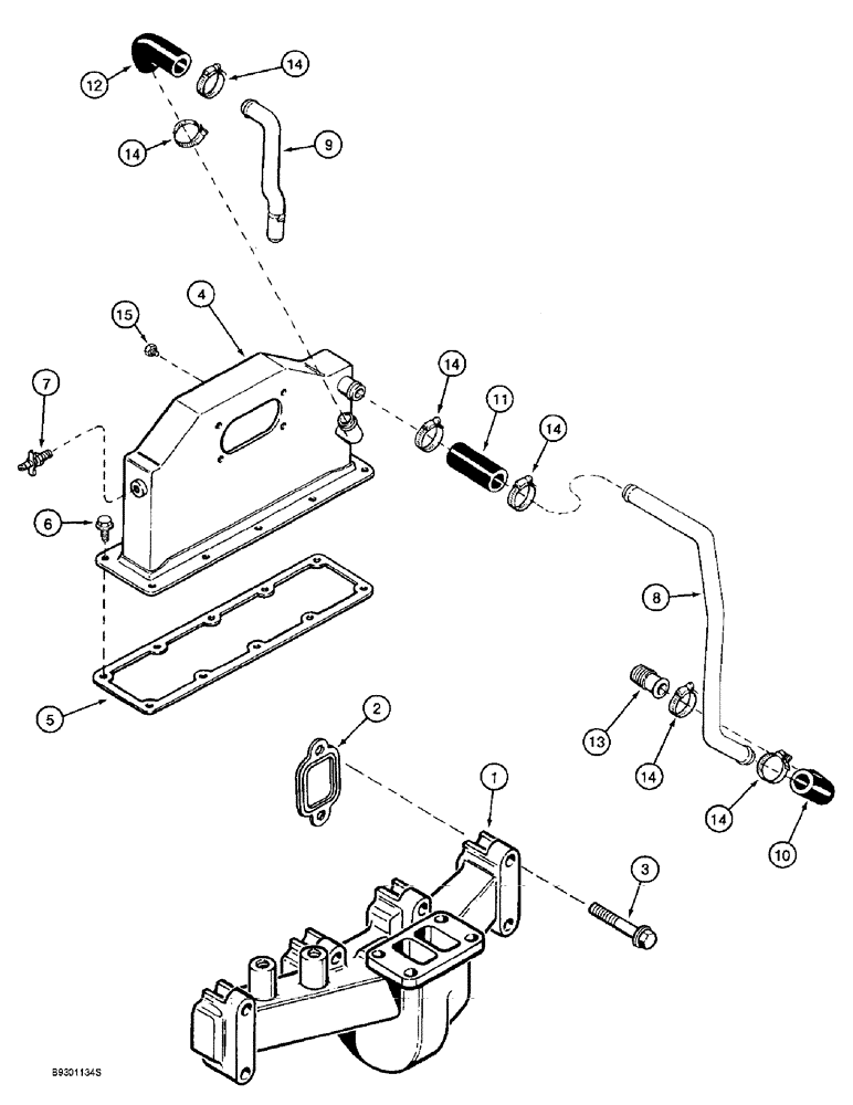 Схема запчастей Case 9010B - (2-038) - EXHST MANFLD & INTAKE AFTCLR,4TA-390 EMSSN CERT ENG,*PIN DAC01#2001 & AFT,EXHST MANFLD,INTAKE AFTCLR (02) - ENGINE