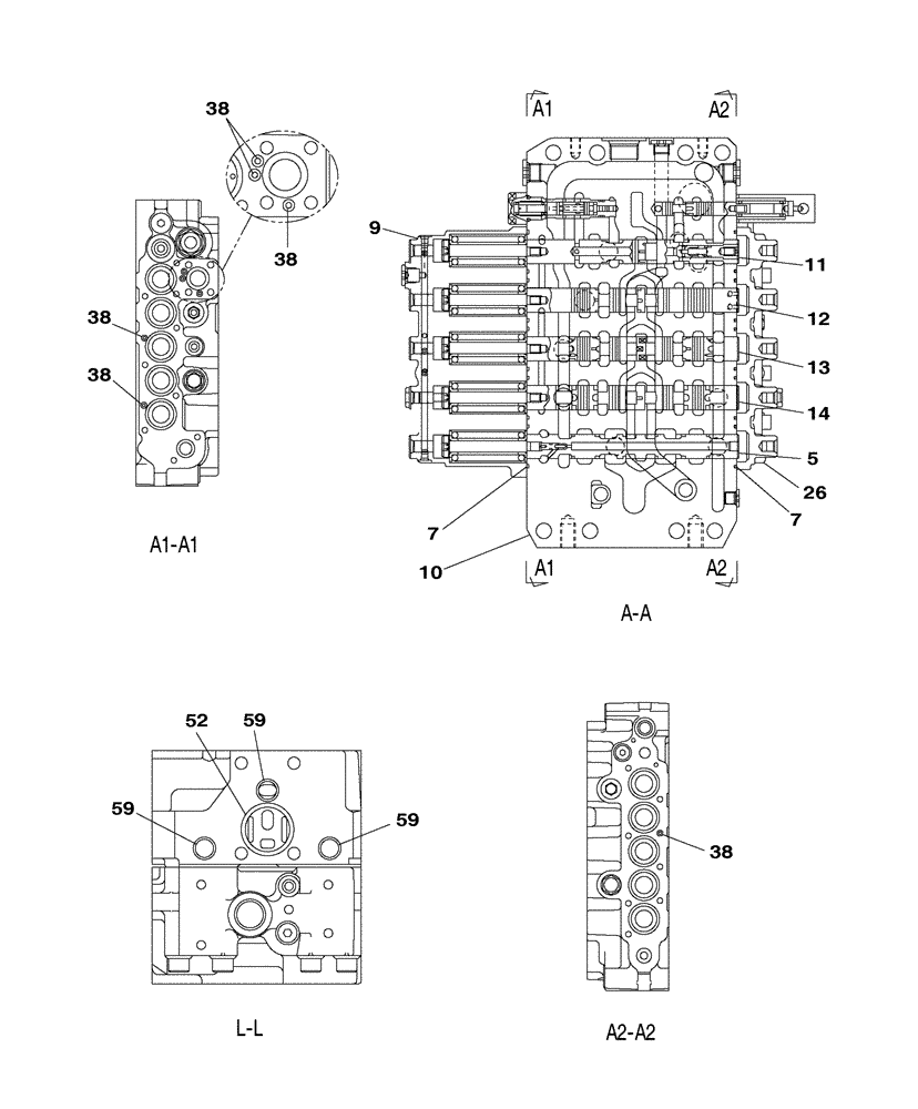 Схема запчастей Case CX350C - (08-200-02[01]) - VALVE ASSY - CONTROL (08) - HYDRAULICS