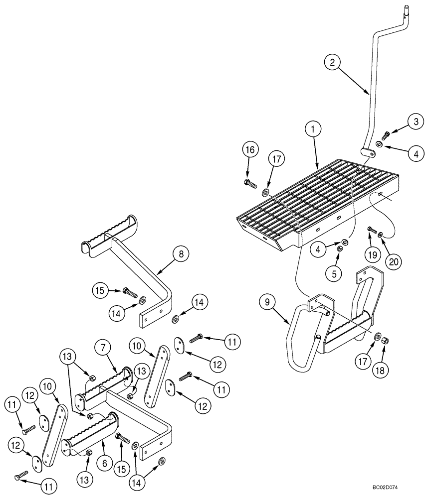 Схема запчастей Case 921C - (09-21A) - FENDERS, REAR - STEPS (09) - CHASSIS