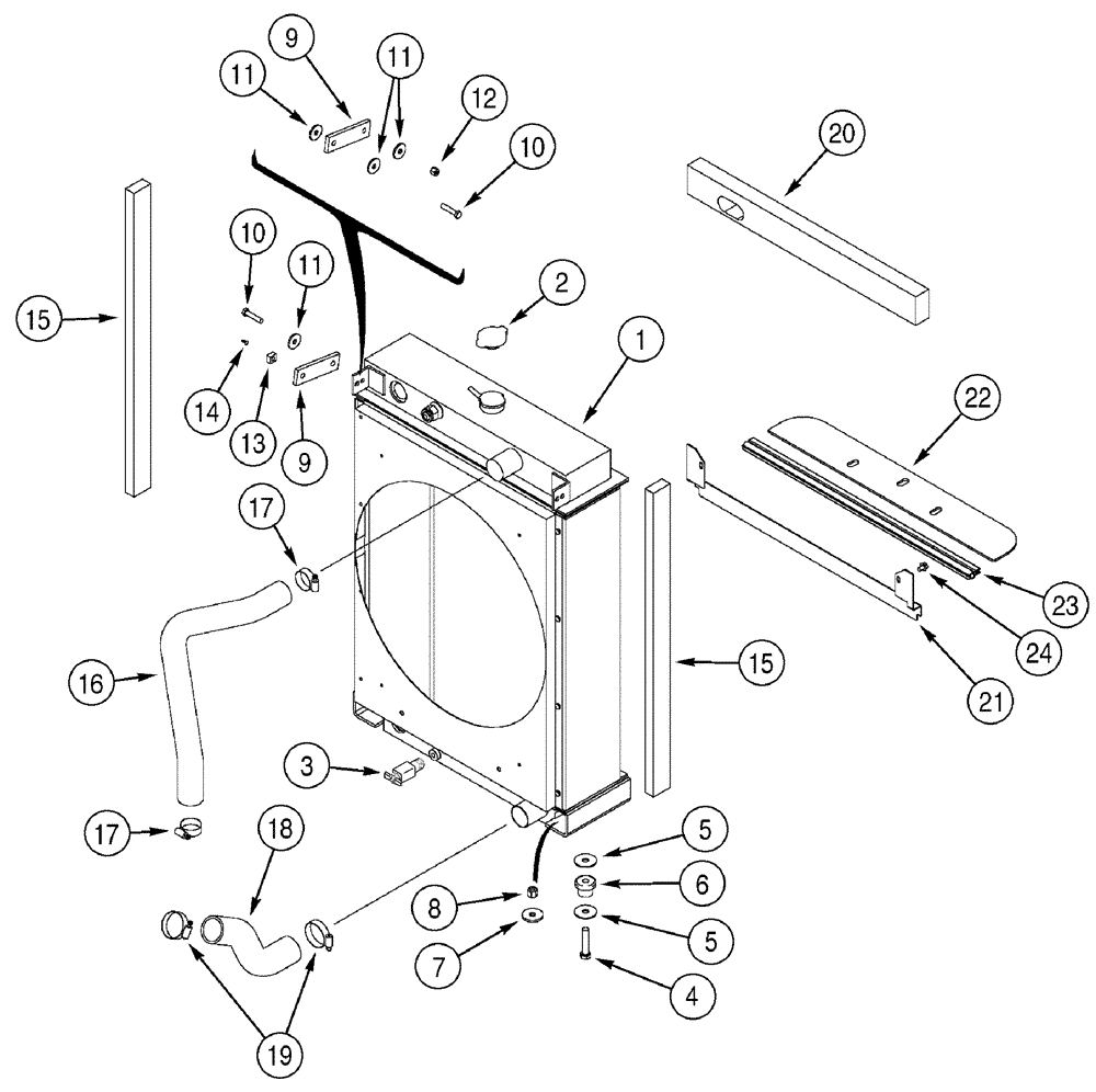 Схема запчастей Case 650H - (02-03) - RADIATOR MOUNTING (02) - ENGINE