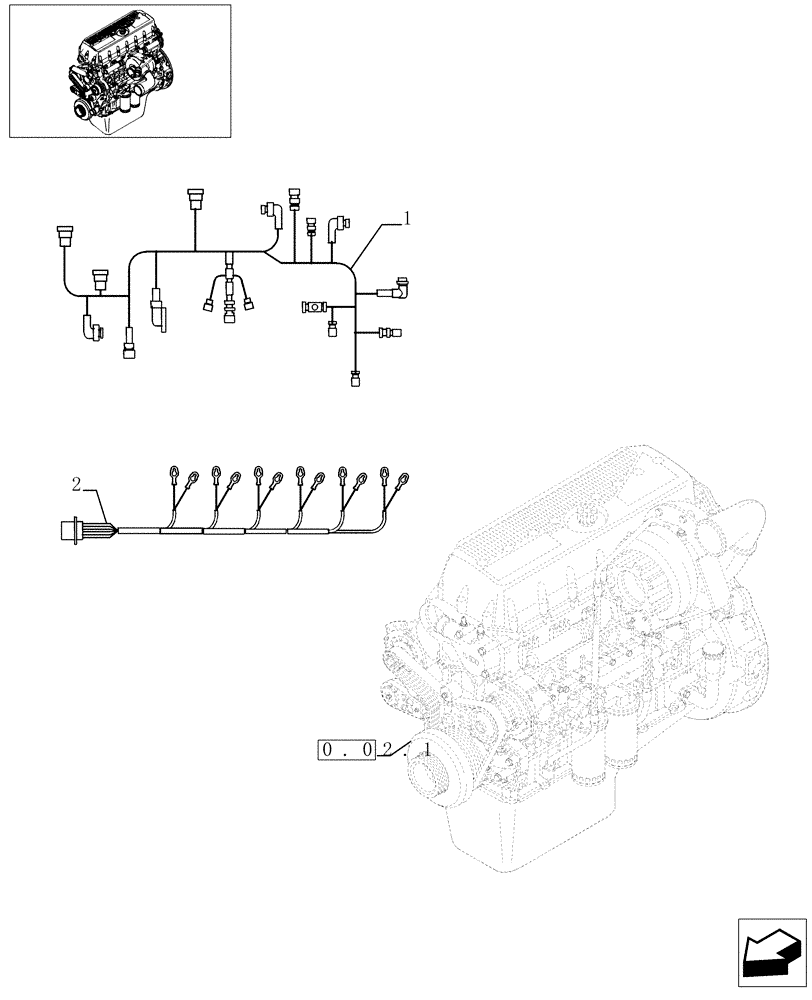 Схема запчастей Case F3BE0684E B001 - (0.83.28[01]) - MOTOR ELECTRIC INSTALLATION (504041547) 