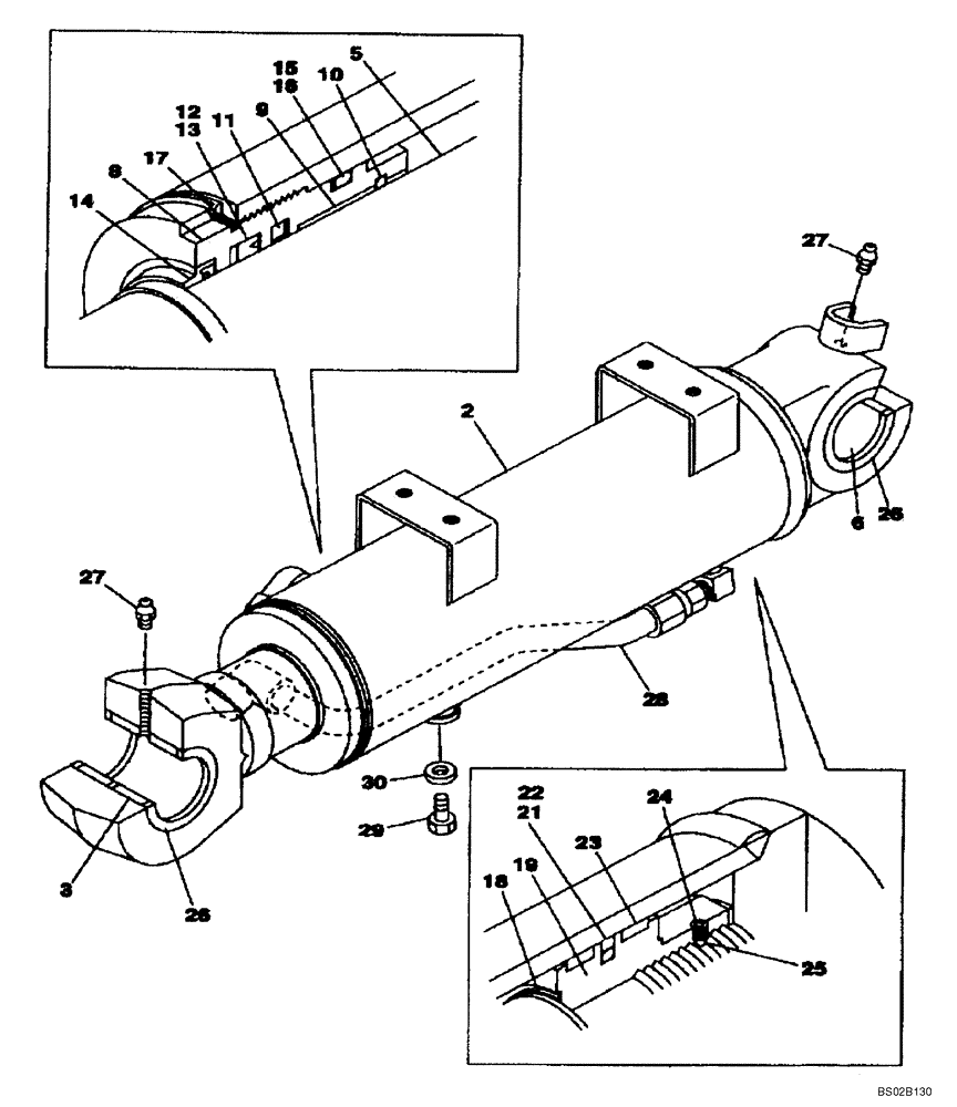 Схема запчастей Case CX130 - (08-118) - CYLINDER ASSY - BLADE, DOZER (08) - HYDRAULICS