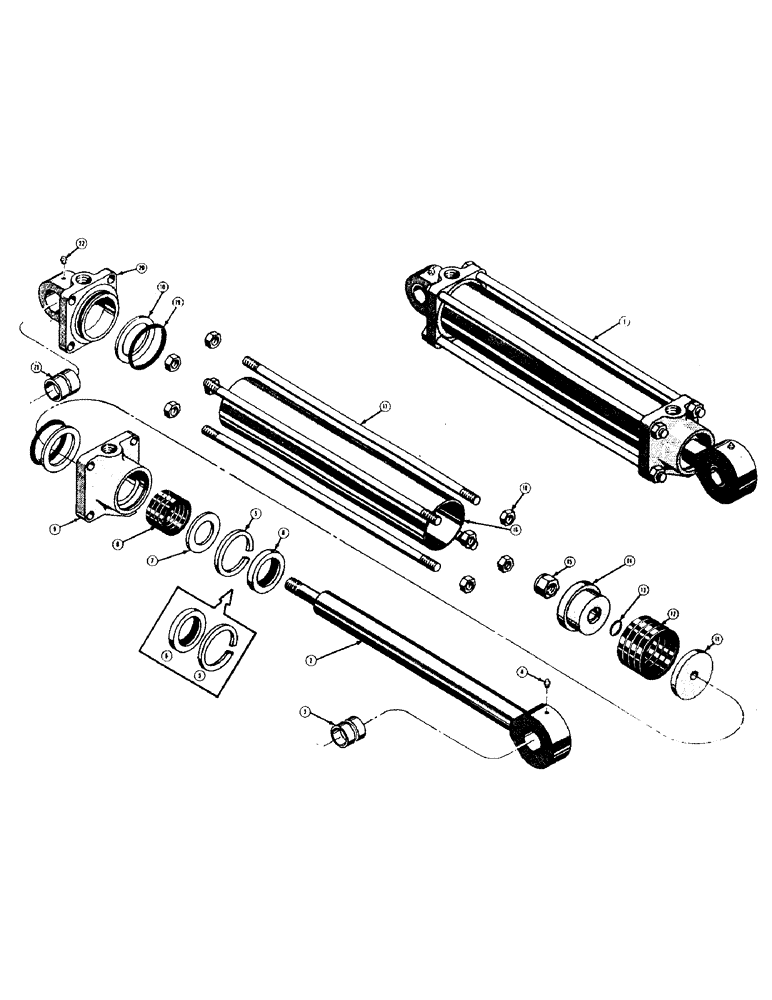 Схема запчастей Case 400 - (294) - BACKHOE HYDRAULIC BOOM AND CROWD CYLINDERS (07) - HYDRAULIC SYSTEM