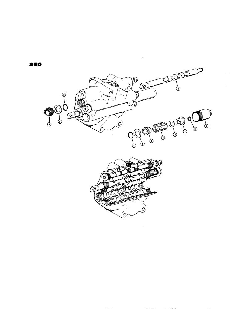 Схема запчастей Case 450 - (280) - 3 POSITION SPOOLS - DOUBLE ACTING (07) - HYDRAULIC SYSTEM