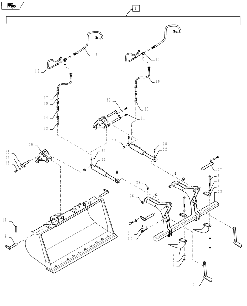 Схема запчастей Case 621F - (82.100.01[04]) - 3.0 CU YARD BUCKET WITH GRAPPLE (82) - FRONT LOADER & BUCKET