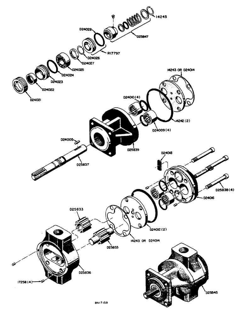 Схема запчастей Case 31 - (024) - D25545 HYDRAULIC PUMP 