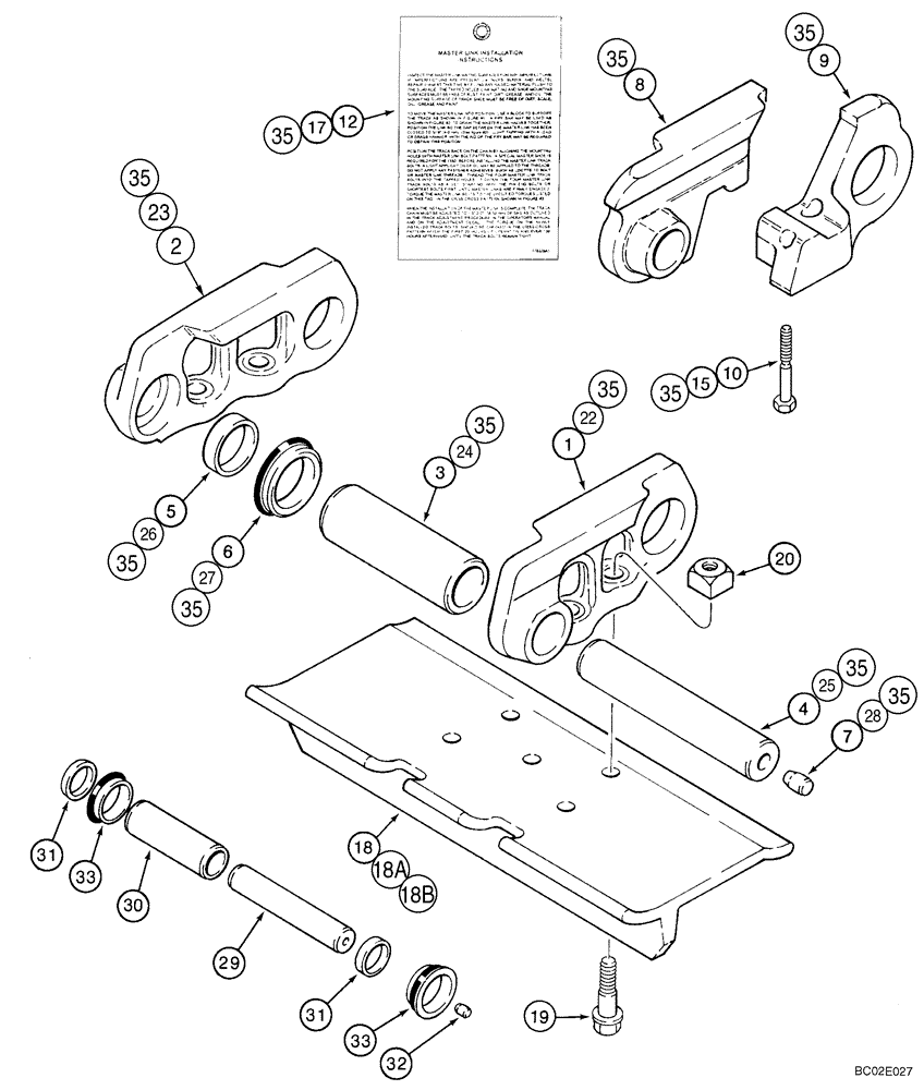 Схема запчастей Case 650K - (05-10) - TRACK CHAIN, CASE LUBRICATED (Jul 7 2003 8:58AM) (11) - TRACKS/STEERING