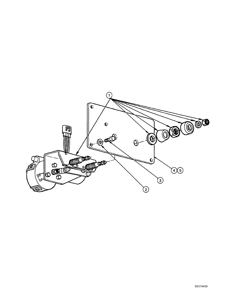 Схема запчастей Case 845 DHP - (04.25[00]) - FRONT/REAR WINDSHILD WIPER MOTOR (CAB) (04) - ELECTRICAL SYSTEMS