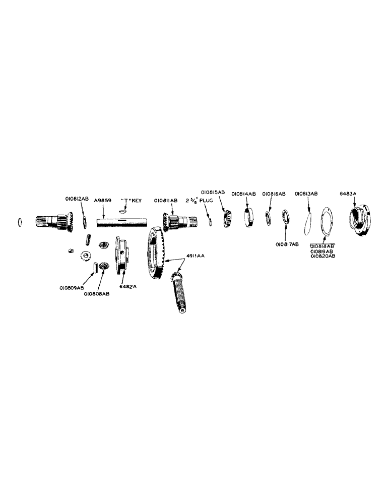 Схема запчастей Case 420 - (095) - DIFFERENTIAL SHAFT (27) - REAR AXLE SYSTEM