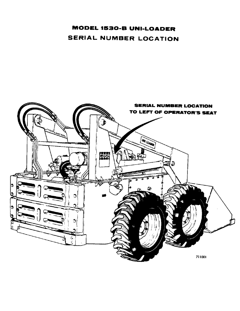 Схема запчастей Case 1530 - (004) - SERIAL NUMBER LOCATION (00) - PICTORIAL INDEX