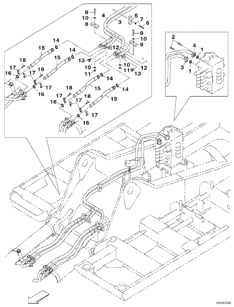 Схема запчастей Case CX350B - (08-12) - HYDRAULICS - BOOM (08) - HYDRAULICS