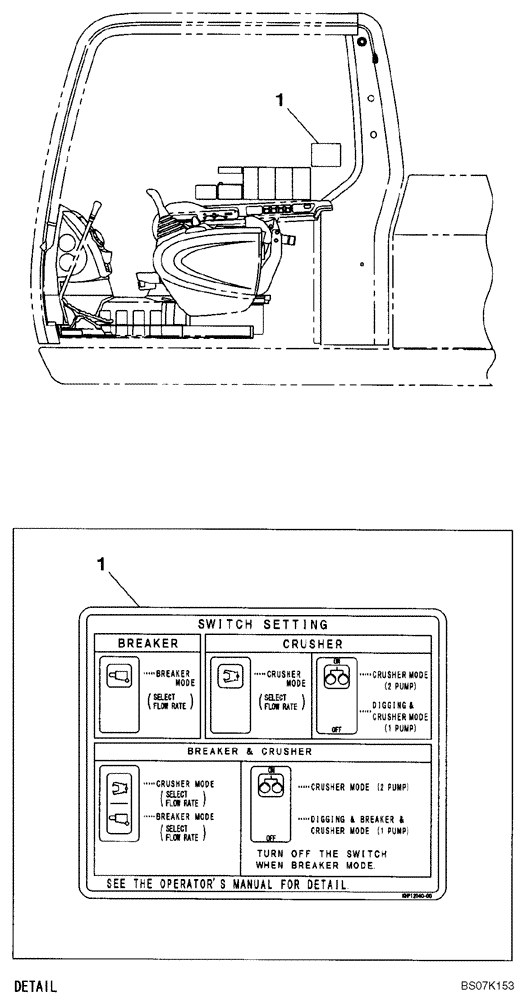 Схема запчастей Case CX350B - (09-52) - DECAL - OPERATORS COMPARTMENT (09) - CHASSIS