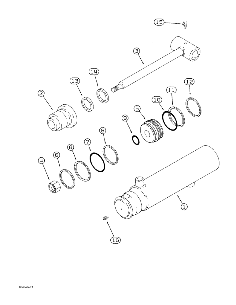 Схема запчастей Case 1825 - (8-32) - LOADER BUCKET CYLINDER 104517A1, P.I.N. JAF0096313 AND AFTER (08) - HYDRAULICS