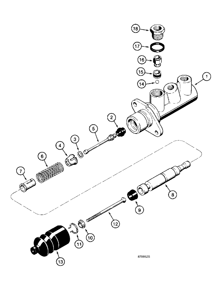 Схема запчастей Case 570LXT - (7-010) - BRAKE MASTER CYLINDER (07) - BRAKES