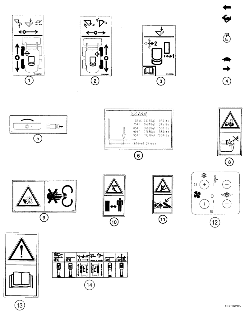 Схема запчастей Case 75XT - (09-47) - DECALS (09) - CHASSIS