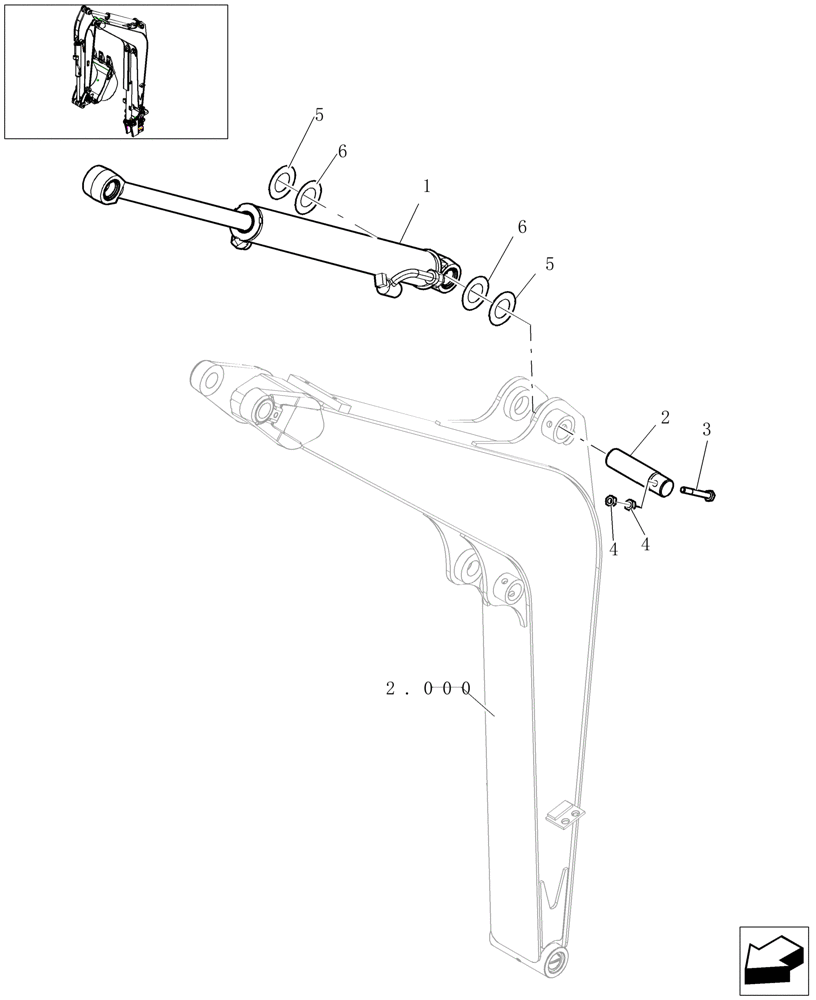 Схема запчастей Case CX16B - (2.030[05]) - ARM CYLINDER (84) - BOOMS, DIPPERS & BUCKETS