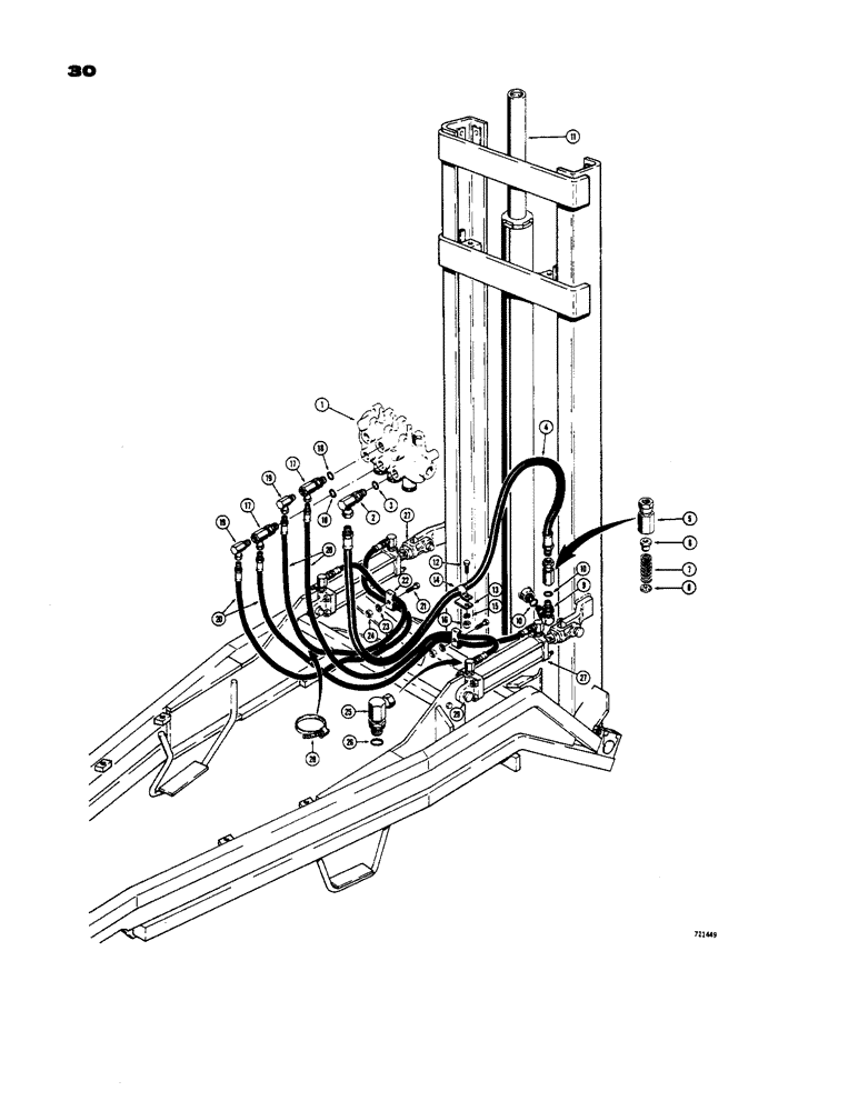 Схема запчастей Case 584 - (30) - LIFT AND TILT CYLINDER HYDRAULICS, LIFT CYLINDER HYDARULICS, TILT CYLINDER HYDRAULICS (35) - HYDRAULIC SYSTEMS