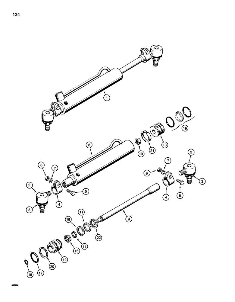 Схема запчастей Case 586D - (124) - D128454 STEERING CYLINDERS (41) - STEERING