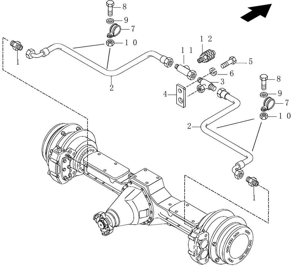 Схема запчастей Case 325 - (3.400A[01A]) - BRAKE SYSTEM - FRONT AXLE (09) - Implement / Hydraulics / Frame / Brakes