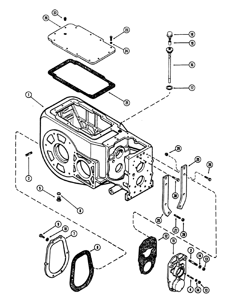 Схема запчастей Case 680CK - (070) - TRANSMISSION CASE & COVERS (21) - TRANSMISSION