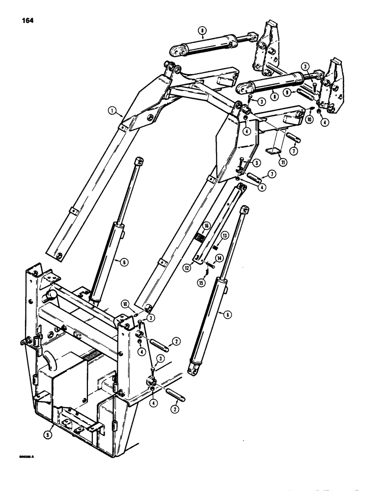 Схема запчастей Case 1835 - (164) - LOADER LIFT FRAME (09) - CHASSIS/ATTACHMENTS