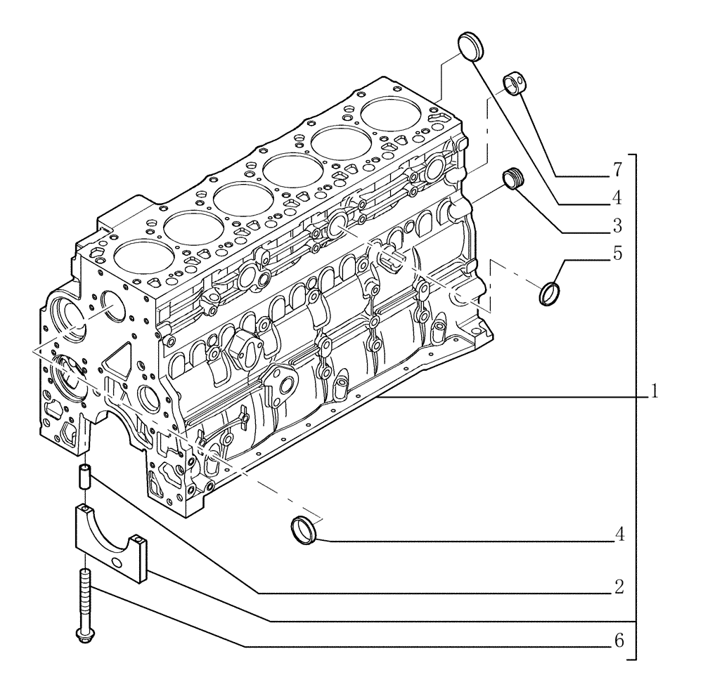 Схема запчастей Case 1850K - (0.040[01]) - CRANKCASE - PLUGS (01) - ENGINE