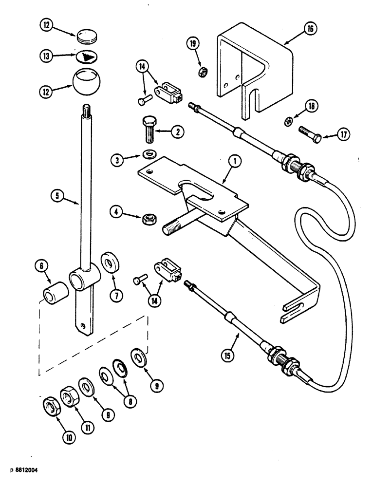 Схема запчастей Case 1088 - (156) - ENGINE ACCELERATION (0.80 M) (10) - ENGINE