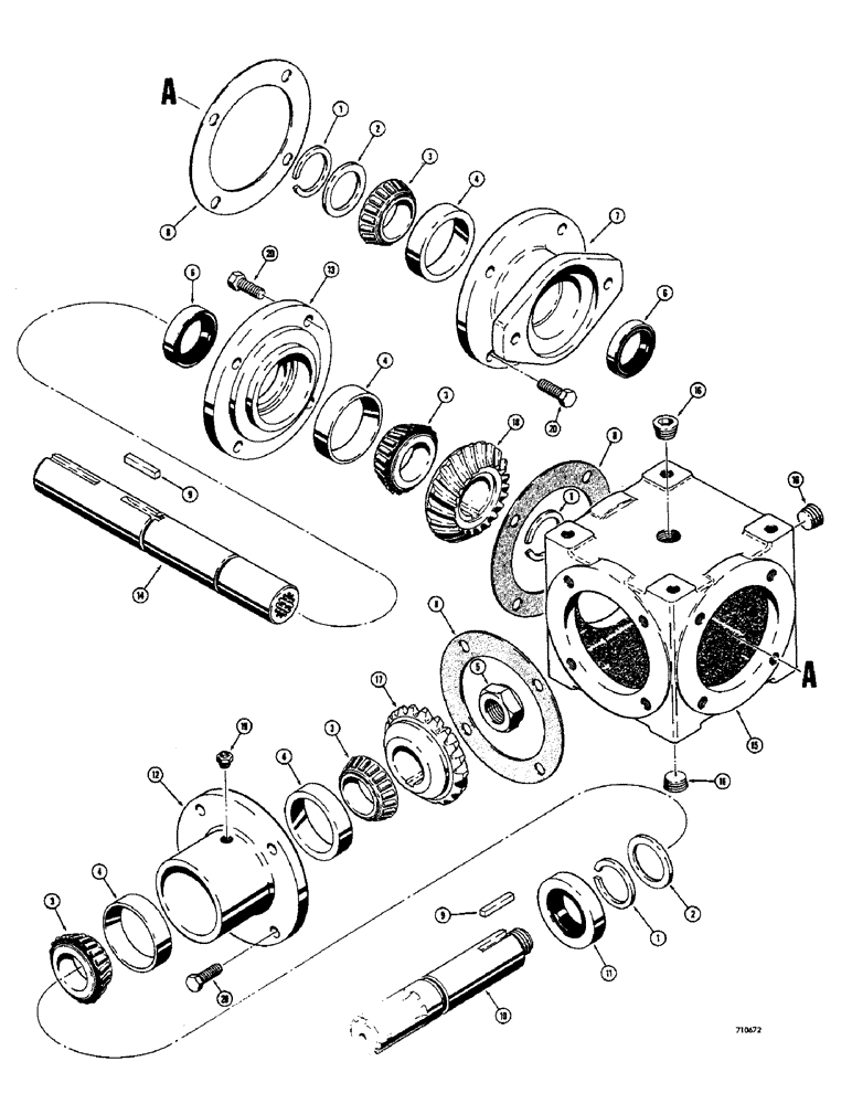 Схема запчастей Case 1700-SERIES - (104) - HUB CITY GEAR BOXES (14) - MAIN GEARBOX & DRIVE