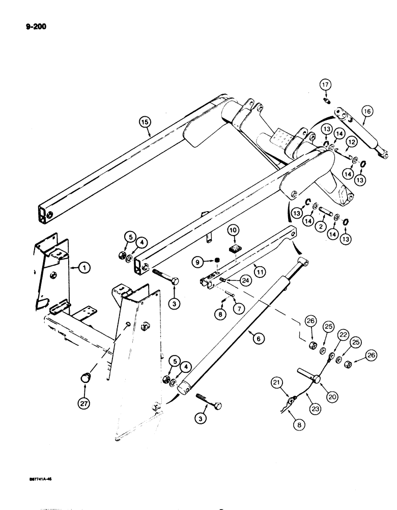 Схема запчастей Case 1825 - (9-200) - LOADER LIFT FRAME (09) - CHASSIS/ATTACHMENTS