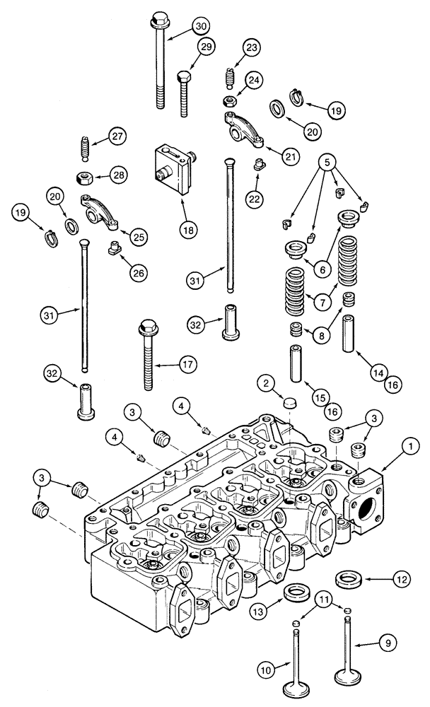 Схема запчастей Case 90XT - (02-23) - CYLINDER HEAD VALVE MECHANISM NORTH AMERICA/EUROPE - JAF0245224, 4T-390 ENGINE (02) - ENGINE