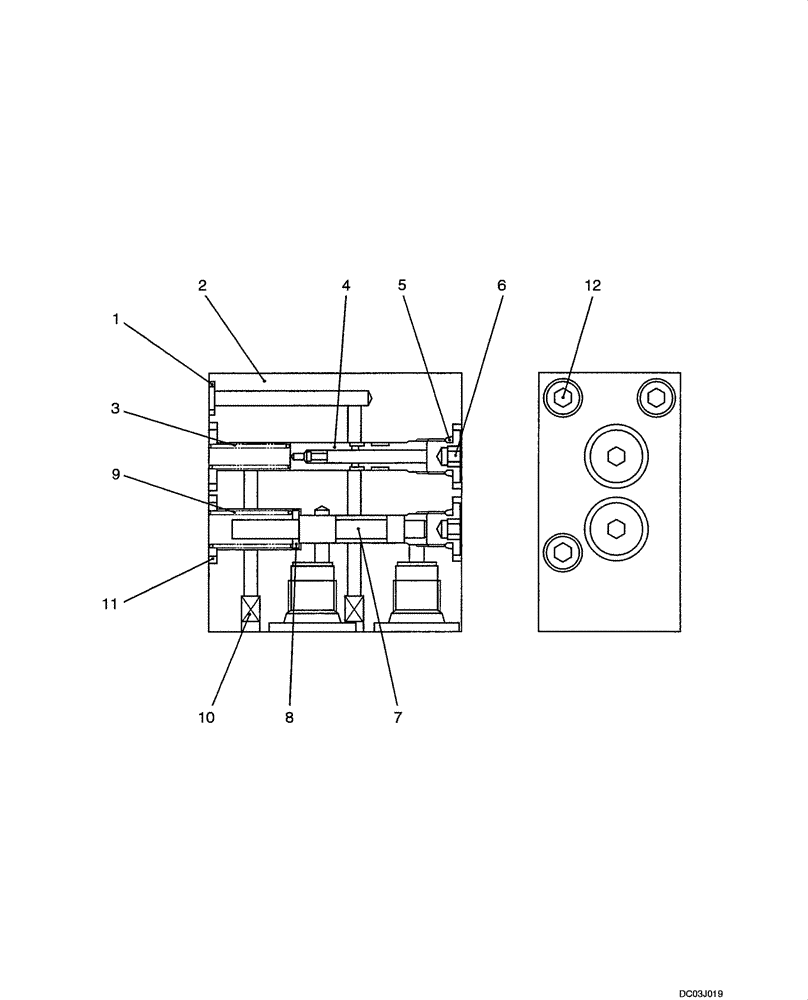 Схема запчастей Case CX47 - (08-60[00]) - VALVE ASSY - REDUCTION (08) - HYDRAULICS