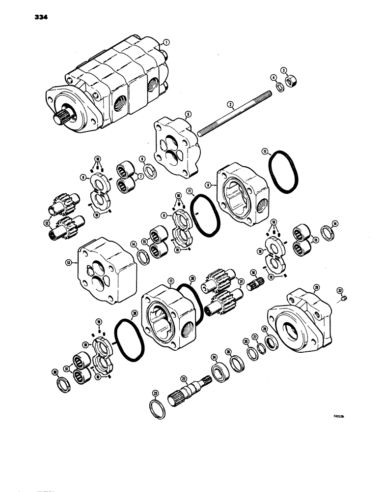 Схема запчастей Case 680E - (334) - L55247 HYDRAULIC PUMP (35) - HYDRAULIC SYSTEMS