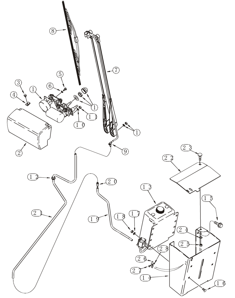 Схема запчастей Case 921C - (04-41) - CAB - WIPER, FRONT (04) - ELECTRICAL SYSTEMS