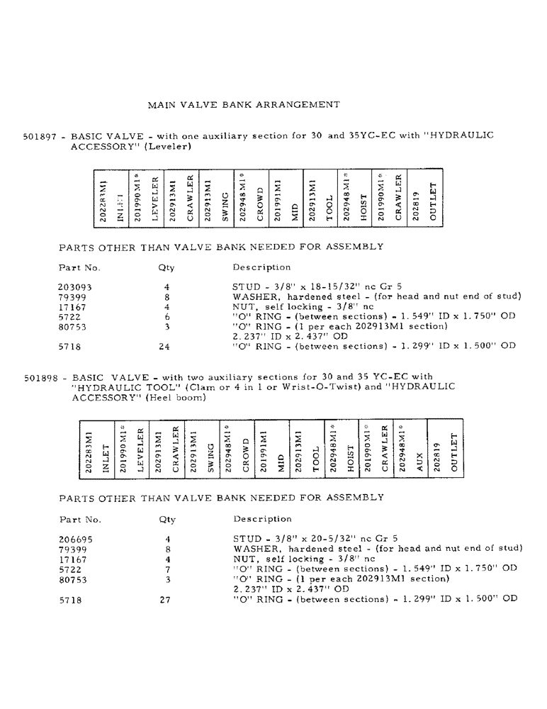 Схема запчастей Case 35EC - (H11) - MAIN VALVE BANK ARRANGEMENT (CONTD) (07) - HYDRAULIC SYSTEM