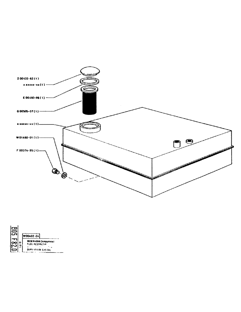 Схема запчастей Case GCK120 - (018) - FUEL RESERVOIR 