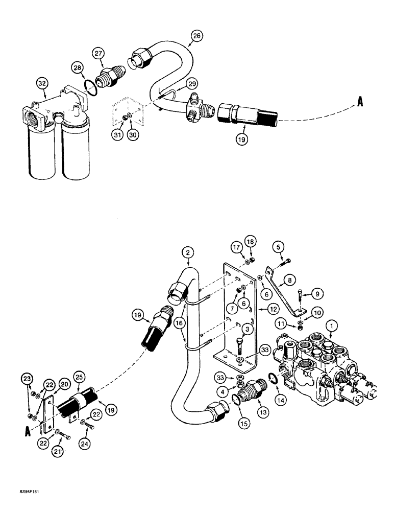 Схема запчастей Case 721B - (8-006) - HYDRAULIC CIRCUIT, LOADER CONTROL VALVE TO FILTER, Z-BAR LOADER (08) - HYDRAULICS