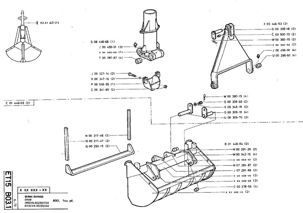 Схема запчастей Case TY45 - (ET15 B03.1) - GRAB - 800 L (1 CU. YD.) (18) - ATTACHMENT ACCESSORIES