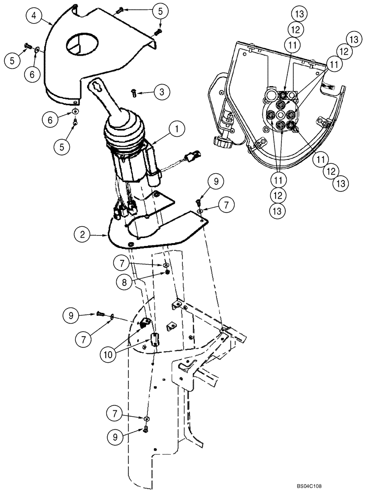 Схема запчастей Case 721D - (08-18B) - LOADER CONTROL - JOYSTICK CONTROL (08) - HYDRAULICS