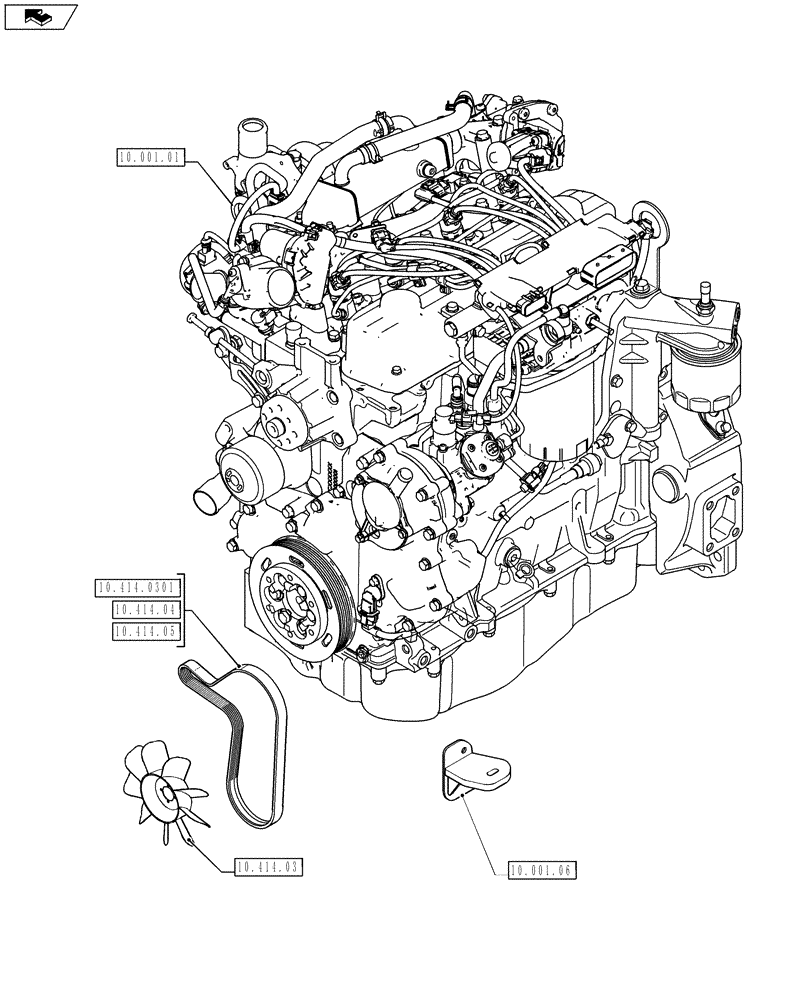 Схема запчастей Case 590SN - (10.000.10[01]) - SECTION INDEX - ENGINE (10) - ENGINE