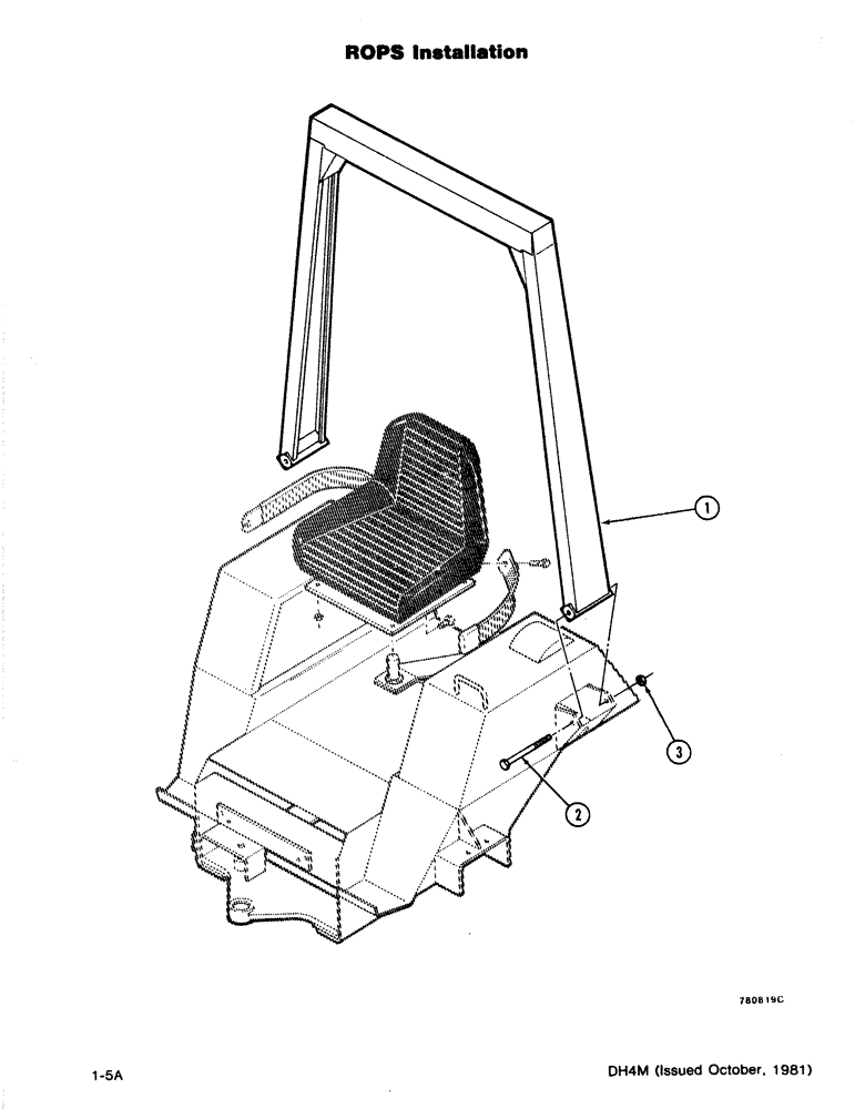 Схема запчастей Case DH4B - (1-05A) - ROPS INSTALLATION (39) - FRAMES AND BALLASTING